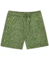 Sunset And Vines Men's Leaf-pattern Woven Swim Trunks