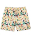 Sunset And Vines Men's Leaf-pattern Woven Swim Trunks
