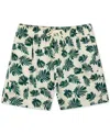 Sunset And Vines Men's Leaf-print Woven Swim Trunks
