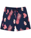 Sunset And Vines Men's Tropical-pattern Woven Swim Trunks