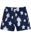 Sunset And Vines Men's Tropical-pattern Woven Swim Trunks
