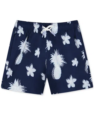 Sunset And Vines Men's Tropical-pattern Woven Swim Trunks