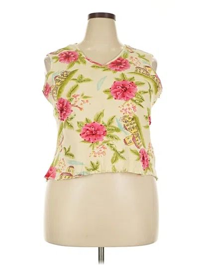 Pre-owned Sunset Cove Denim Tank Top Ivory Strapless Neckline Tops In White