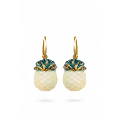 Sunset Magic Studio Women's Ananas - Pineapple Dangle Earrings In Yellow