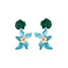Sunset Magic Studio Women's Aquarelle - Blue Flower Earrings In Blue