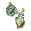 Sunset Magic Studio Women's Atlantis - Green Asymmetrical Shell Earrings In Green