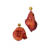 Sunset Magic Studio Women's Atlantis - Red Asymmetrical Shell Earrings In Red