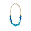 Sunset Magic Studio Women's Blue / White Azulina - Blue Statement Necklace In Multi