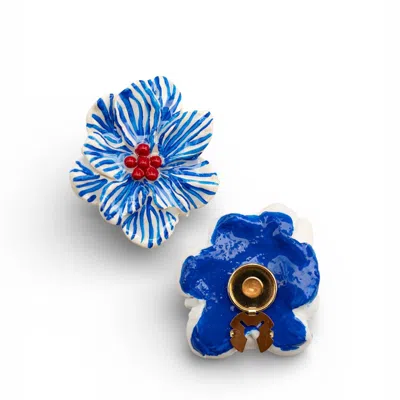 Sunset Magic Studio Women's Blumya Marine - Floral Button Cover Pair In Yellow