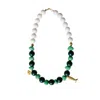 Sunset Magic Studio Women's Gold / Green / White Verdemare - Forest Green Necklace In Multi