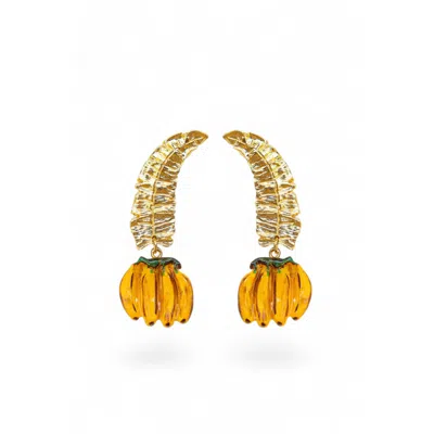 Sunset Magic Studio Women's Gold / Yellow Noa - Banana Earrings In Gold/yellow
