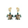 Sunset Magic Studio Women's Green / Gold Caretta D'oro - Turtle Shaped Earring In Multi