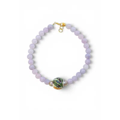 Sunset Magic Studio Women's Handpaint Detailed Gemstone Necklace-banana In Yellow