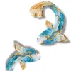 Sunset Magic Studio Women's Koi - Blue Asymmetrical Earrings In Blue