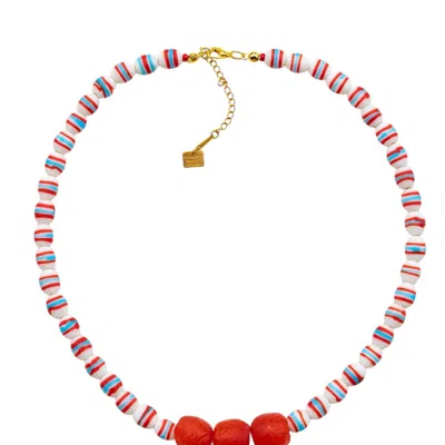 Sunset Magic Studio Women's Marine Striped Necklace - Dear, Sunset In Yellow