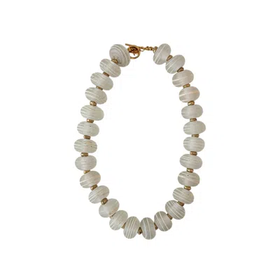 Sunset Magic Studio Women's Neutrals / White Mareluna - Clear Glass Necklace