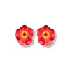 Sunset Magic Studio Women's Red / Yellow Crimson - Flower Shaped Earring In Multi