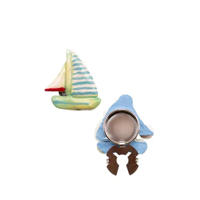 Sunset Magic Studio Women's Sail Away - Button Cover Pair In Yellow