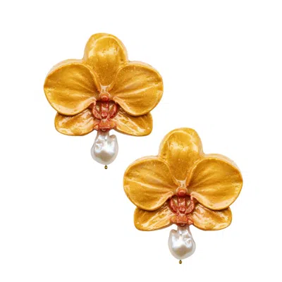 Sunset Magic Studio Women's Sunset Orchid - Baroque Pearl Orchid Earrings In Purple