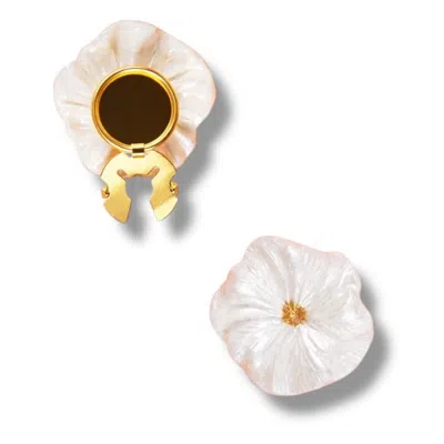 Sunset Magic Studio Women's White Fiona - Floral Button Cover Pair