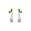 Sunset Magic Studio Women's White / Gold / Green Linua - Dangle Pearl Earrings In Multi