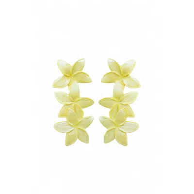 Sunset Magic Studio Women's Yellow Coco Colada - Floral Statement Earrings