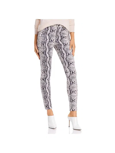 Sunset & Spring Womens Snake Print Ankle Skinny Pants In Multi
