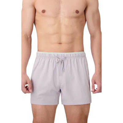 Sunset X Vine Contrast Trim Solid Swim Trunks In Purple