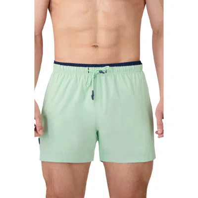 Sunset X Vine Contrast Trim Solid Swim Trunks