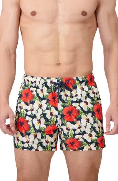 Sunset X Vine Floral Swim Trunks In Blue