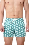 Sunset X Vine Seashell Print Swim Trunks
