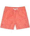 Sunset X Vine Sunset And Vines Men's Floral Woven Swim Trunks In Orange