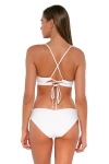 Sunsets Alana Reversible Hipster Bikini Swim Bottoms In White Lily
