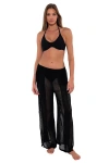 Sunsets Breezy Beach Pants Cover-up In Black