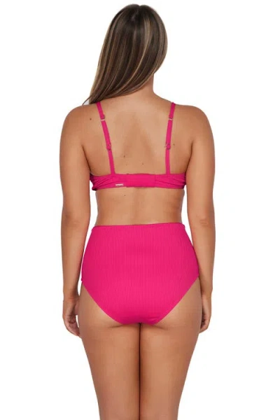 Sunsets Capri High Waist In Begonia Sandbar Rib