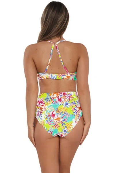 Sunsets Capri High Waist Bikini Swim Bottoms In Botanical Bliss Sandbar Rib