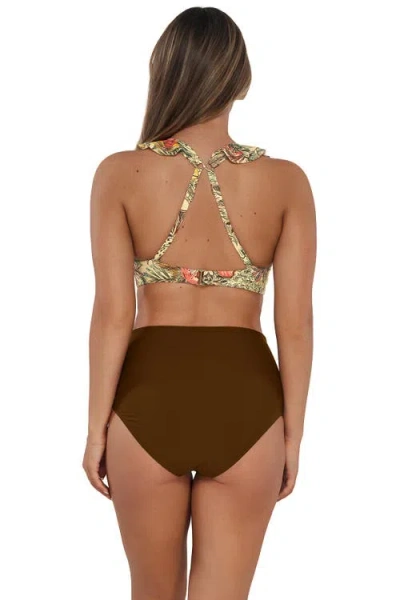 Sunsets Capri High Waist Bikini Swim Bottoms In Island Spice