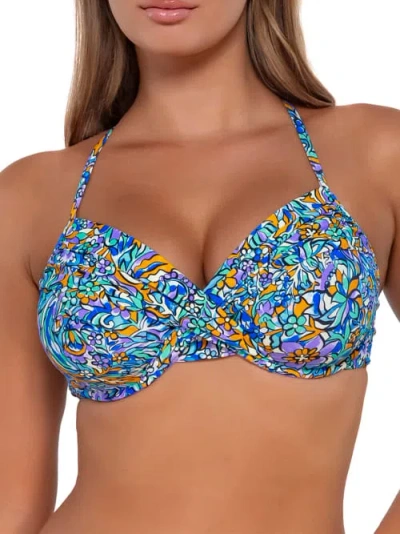 Sunsets Crossroads Underwire Bikini Top In Pansy Fields