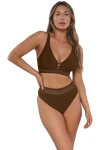 Sunsets Danica Bikini Swimsuit Top In Tiki Brown