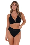 Sunsets Danica Top-dd-cup In Black Seagrass Texture