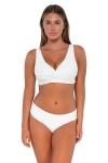 Sunsets Elsie Underwire Wrap Bikini Top In White Lily
