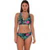 Sunsets Printed Underwire Wrap Bikini Top In Twilight Blooms