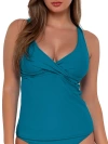 Sunsets Elsie Underwire Wrap Tankini Top In Avalon Teal