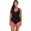 Sunsets Escape Emerson Tankini In Black Seagrass Texture