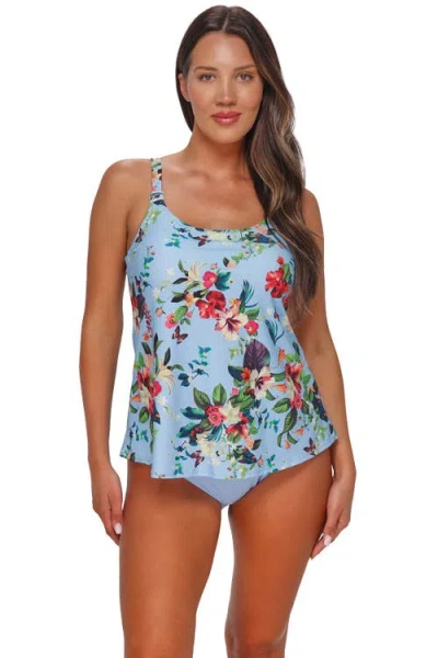 Sunsets Escape Jenna Tankini Swimsuit Top In Blue
