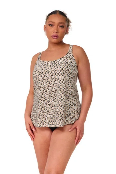 Sunsets Escape Jenna Tankini Swimsuit Top In Brown