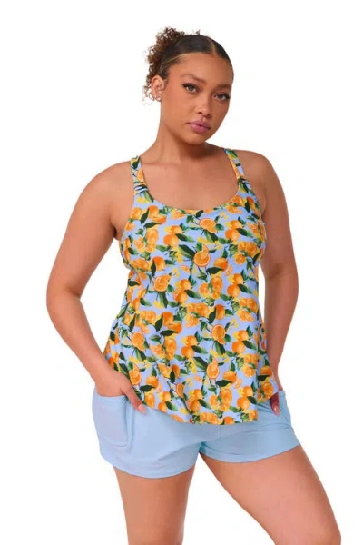 Sunsets Escape Jenna Tankini Swimsuit Top In Orange