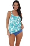 Sunsets Escape Jenna Tankini Swimsuit Top In Sea Breeze Sandbar Rib