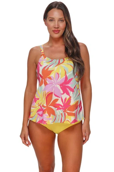 Sunsets Escape Jenna Tankini Swimsuit Top In Yellow