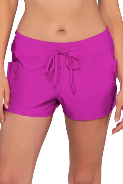 Sunsets Escape Laguna Swim Short In Wild Orchid In Purple